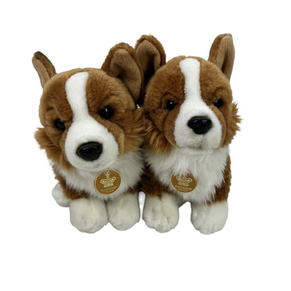 Set of 2 Buckingham Palace Corgi Plush Dog Sawley Fine Arts